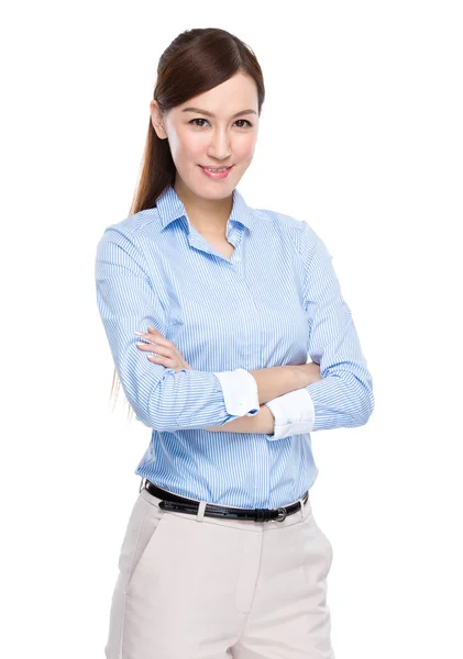 Confident businesswoman with arms crossed — Stock Photo, Image