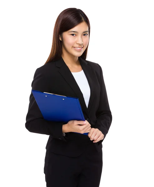 Businesswoman with clipboard — Stock Photo, Image