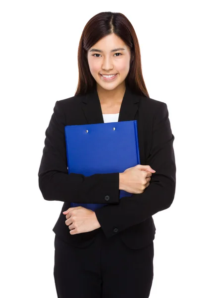 Businesswoman with clipboard — Stock Photo, Image