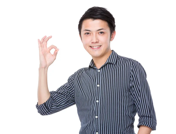 Businessman with ok sign — Stock Photo, Image