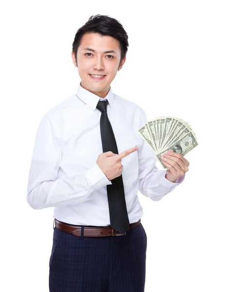 Businessman with American dollars — Stock Photo, Image