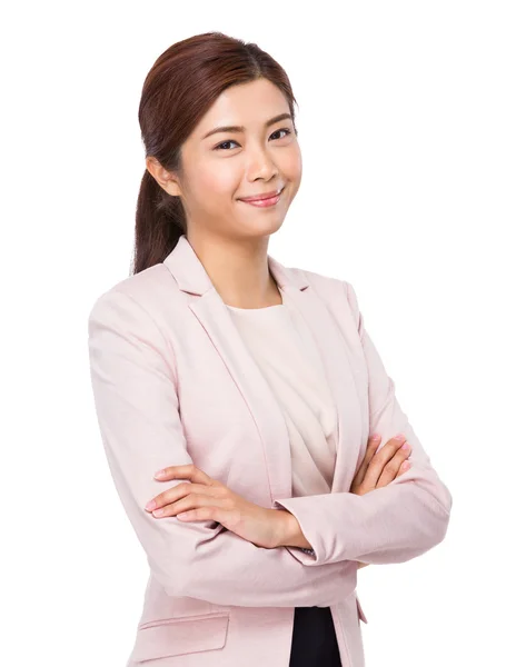 Young businesswoman with arms crossed — Stock Photo, Image