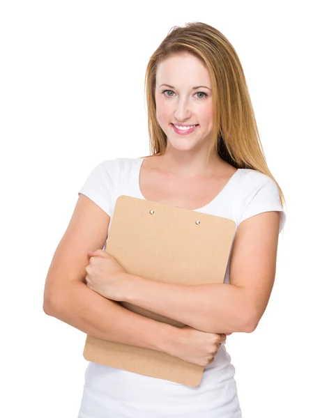 Woman with clipboard — Stock Photo, Image