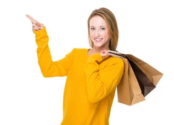 Femme avec sacs à provisions — Photo