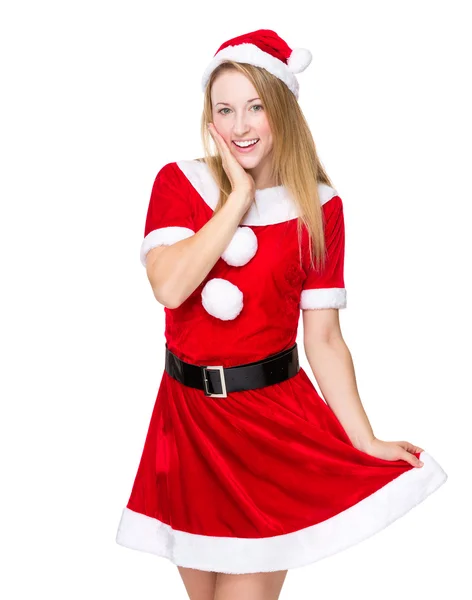 Ung flicka i jul klänning — Stockfoto