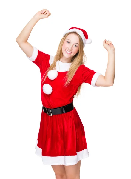 Young girl in Christmas dress — Stock Photo, Image