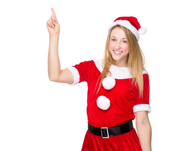 Молодая девушка в рождественском платье — стоковое фото