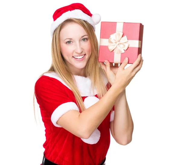 Chica joven con regalos de Navidad —  Fotos de Stock