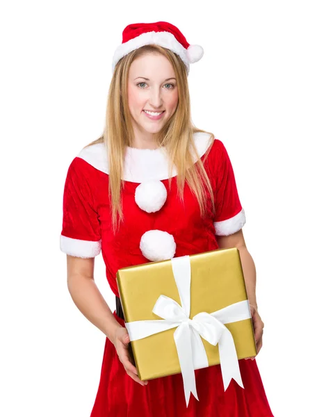 Young girl with Christmas presents — Stock Photo, Image