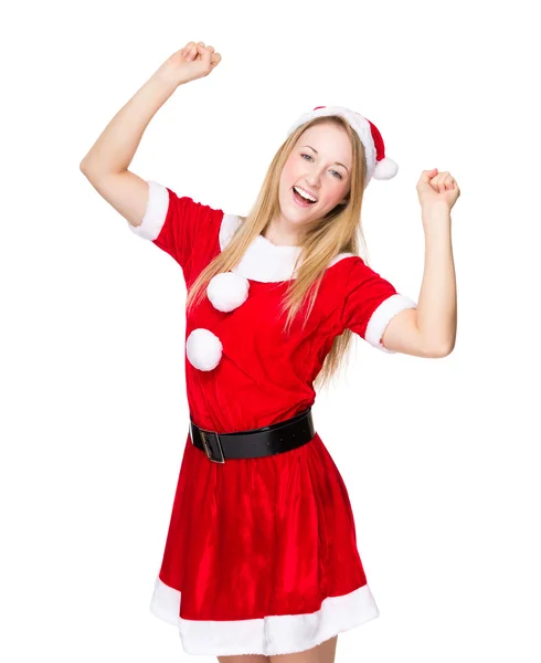 Young girl in Christmas dress — Stock Photo, Image