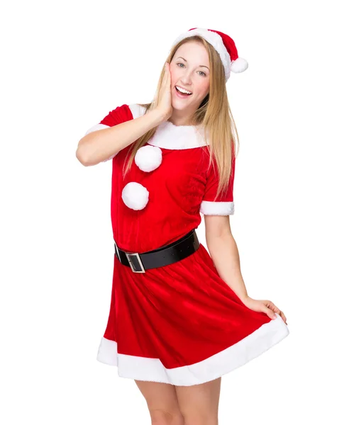 Young girl in Christmas dress — Stock Photo, Image