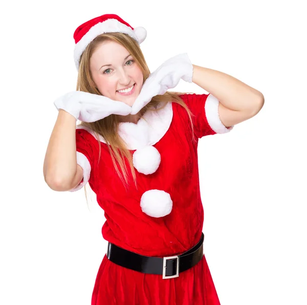 Chica joven en vestido de Navidad — Foto de Stock