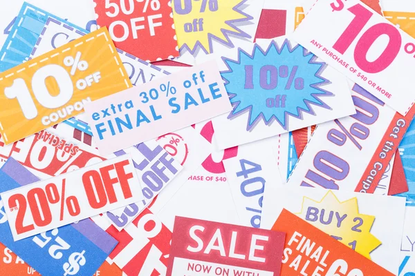 Discount coupons close-up — Stock Photo, Image