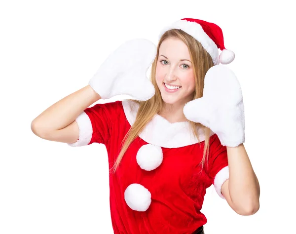 Young girl in Christmas dress — Stock Photo, Image