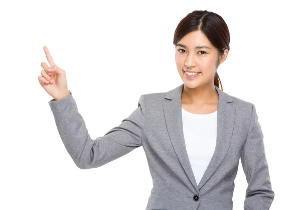 Young asian businesswoman pointing — Stock Photo, Image