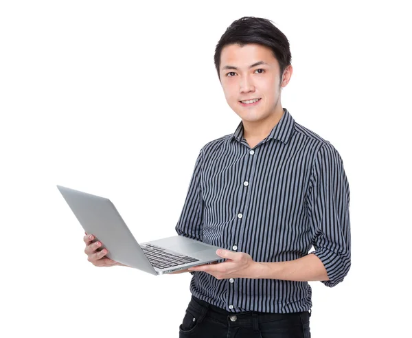 Businessman using notebook computer — Stock Photo, Image