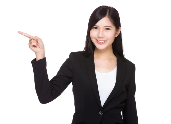 Young asian businesswoman pointing — Stock Photo, Image