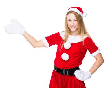 Açık el palm kadınla Noel