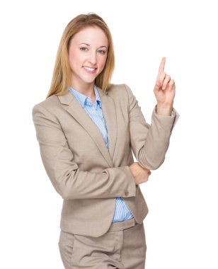 iş kadını ile parmak noktası