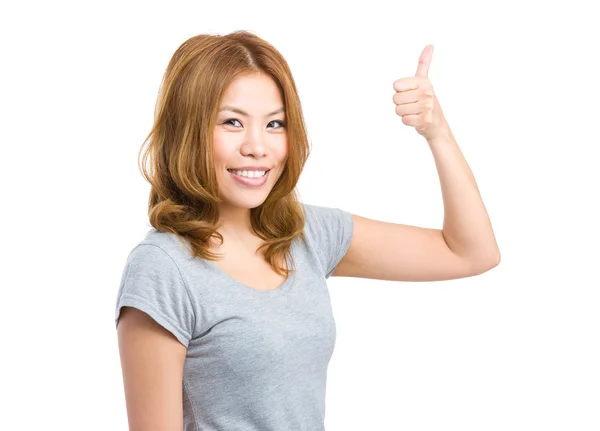 Asian woman giving thumb up — Stock Photo, Image