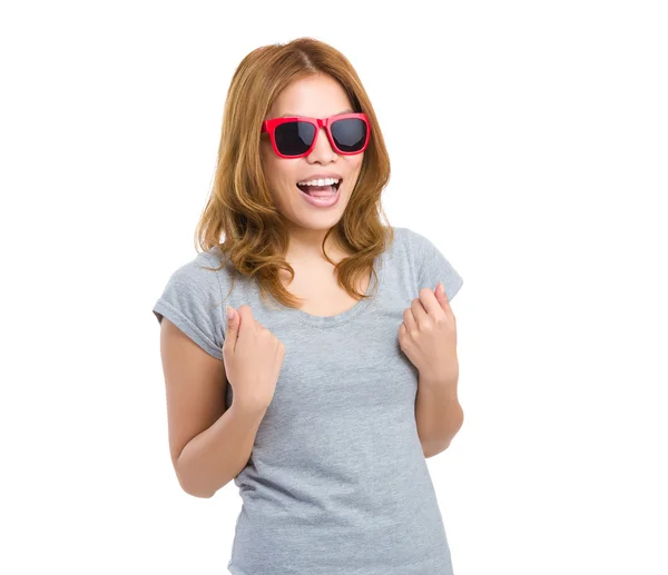 Young woman with sunglasses — Stock Photo, Image