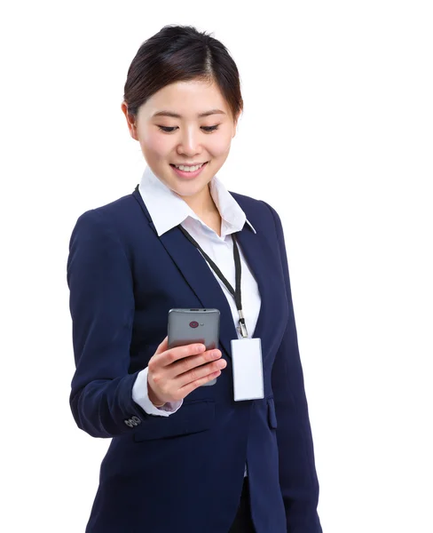 Businesswoman using cellphone — Stock Photo, Image
