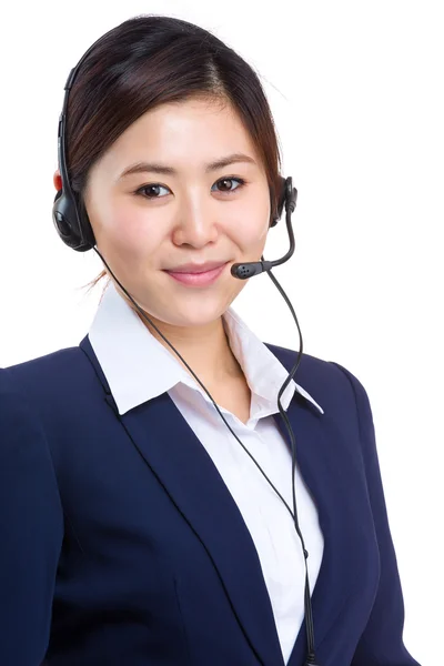 Aziatische vrouwelijke call center operator — Stockfoto