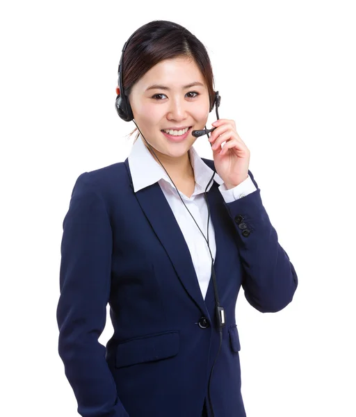 Asiatico femmina call center operatore — Foto Stock