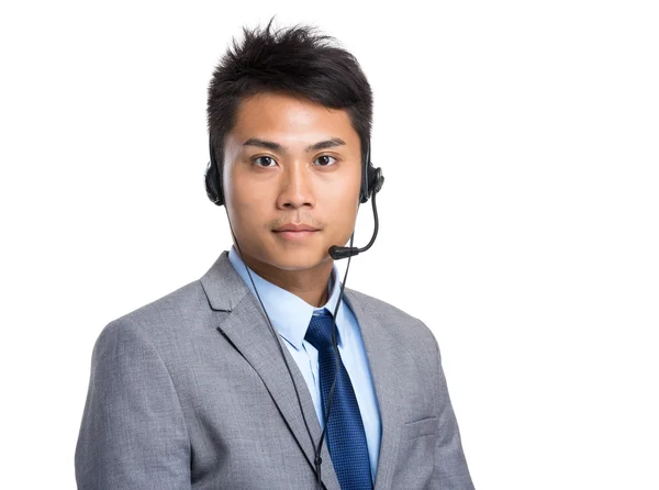 Asiatischer männlicher Callcenter-Betreiber — Stockfoto