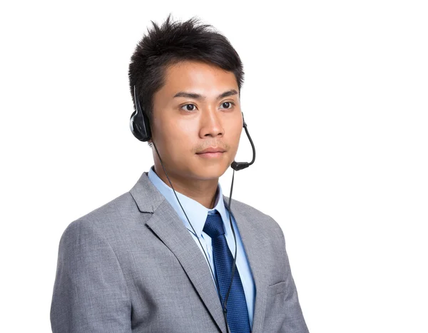 Asiatischer männlicher Callcenter-Betreiber — Stockfoto