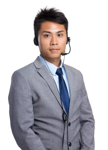 Asiatischer männlicher Callcenter-Betreiber — Stockfoto