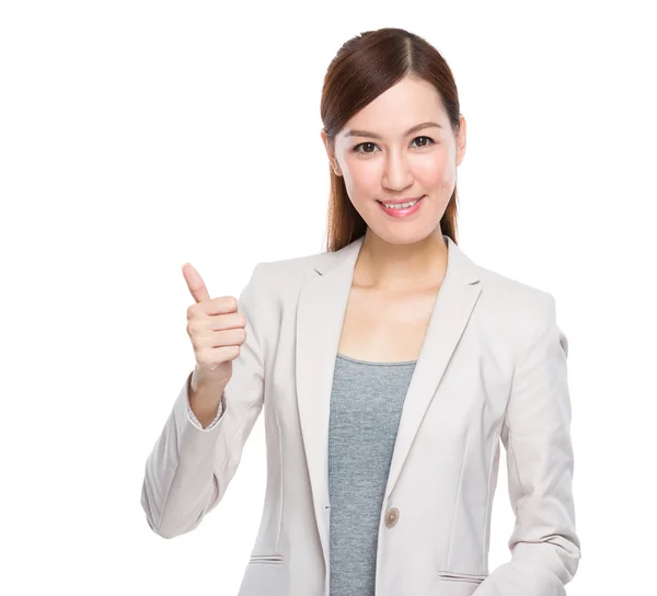 Businesswoman with thumb up — Stock Photo, Image