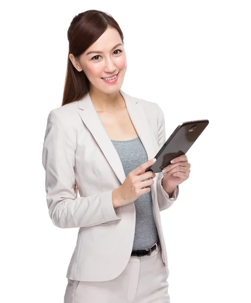 Businesswoman using digital tablet — Stock Photo, Image