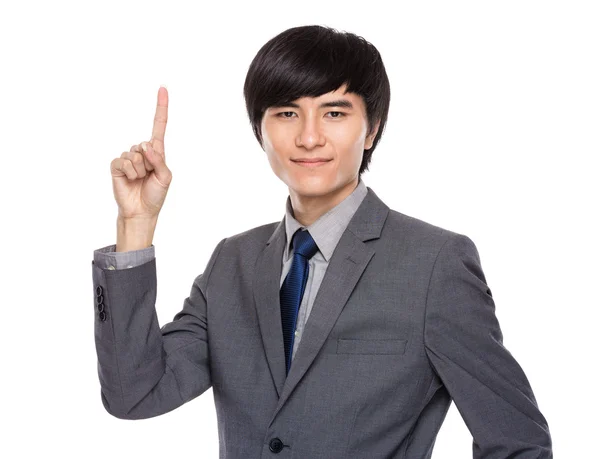 Businessman with finger point up — Stock Photo, Image