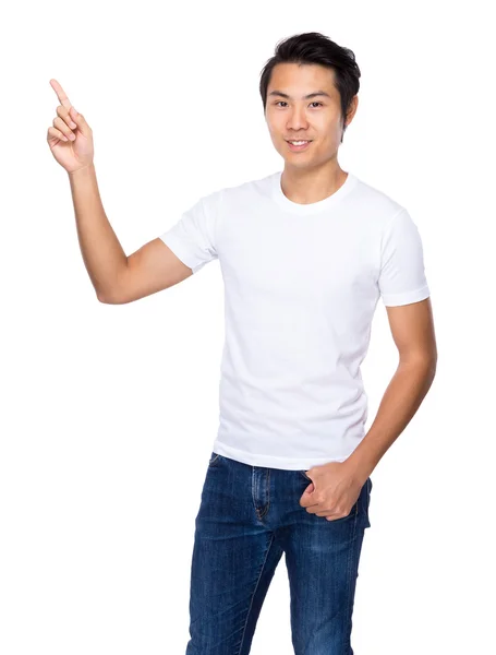 Hombre con el dedo en alto — Foto de Stock
