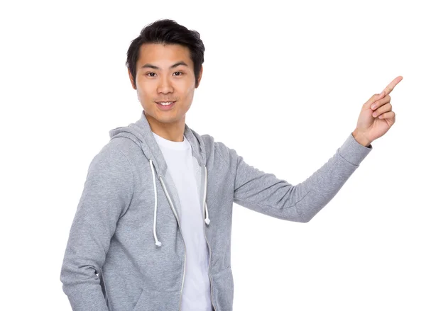 Man with finger point up — Stock Photo, Image