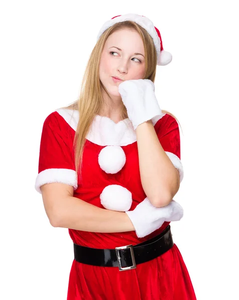 Vrouw in kerstkostuum — Stockfoto