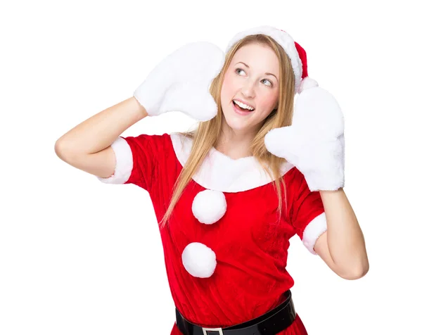 Женщина в рождественском костюме — стоковое фото