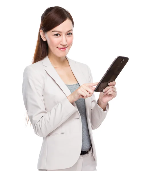 Businesswoman using digital tablet — Stock Photo, Image