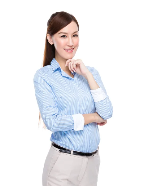 Businesswoman thnking of idea — Stock Photo, Image