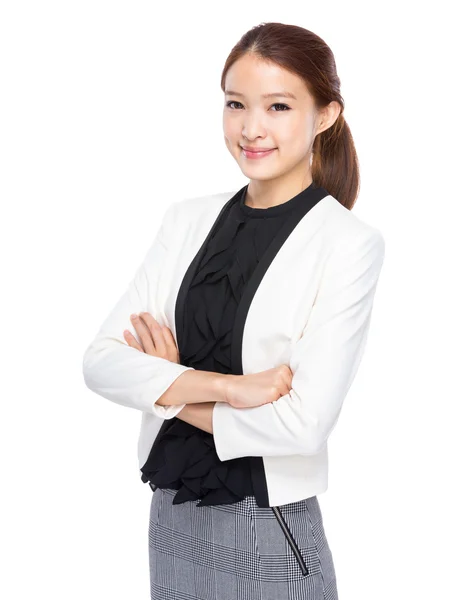 Businesswoman with arms crossed — Stock Photo, Image