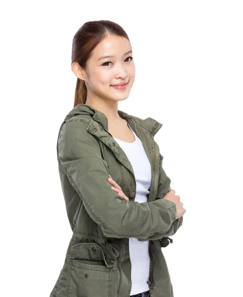 Asian woman with arms crossed — Stock Photo, Image