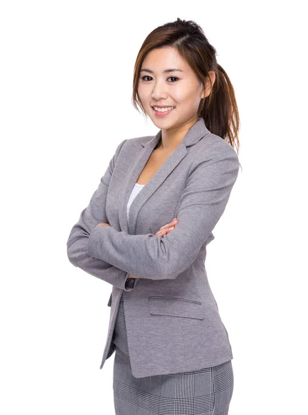 Businesswoman with arms crossed — Stock Photo, Image