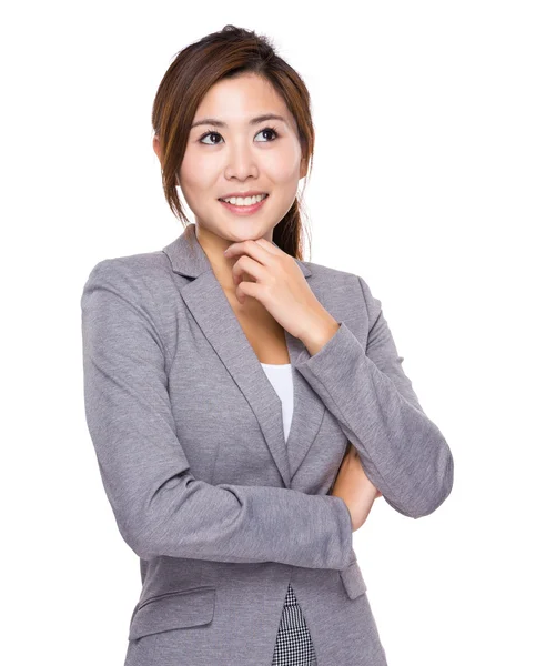 Businesswoman thinking of new idea — Stock Photo, Image