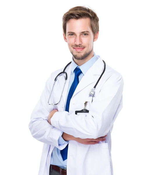 Mužské doktor s rukama zkříženýma — Stock fotografie