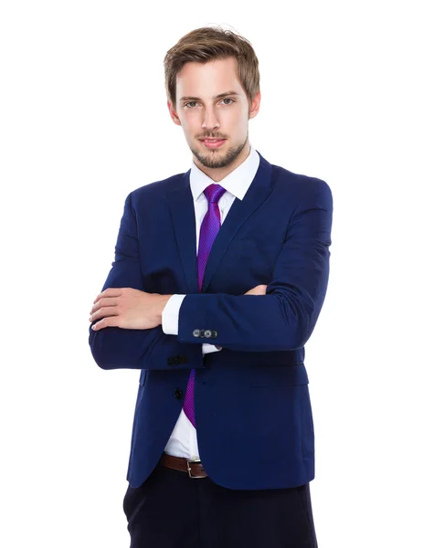 Confident businessman with arms crossed — Stock Photo, Image