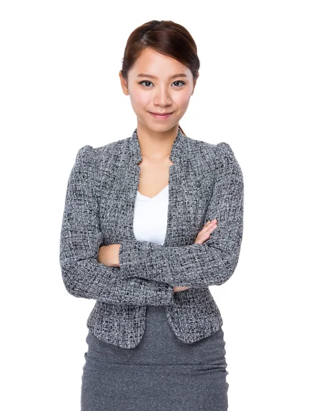 Businesswoman with arms crossed — Stock Photo, Image