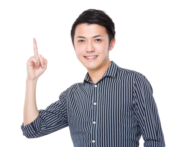 Young asian businessman pointing — Stock Photo, Image