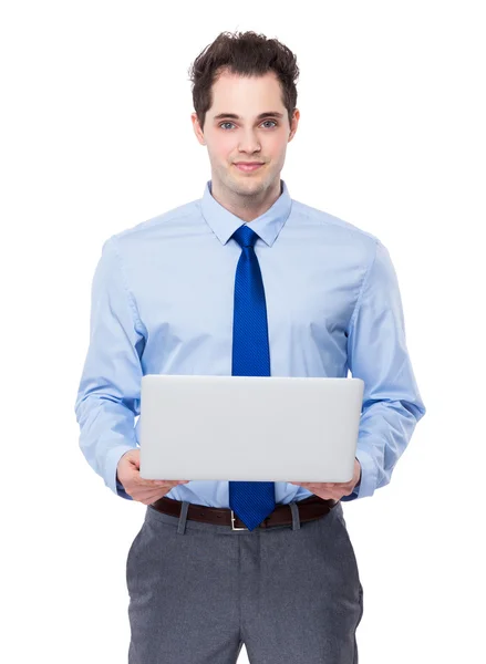 Uomo d'affari con computer portatile — Foto Stock