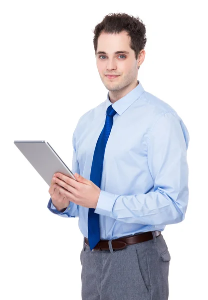 Podnikatel používající digitální tablet — Stock fotografie